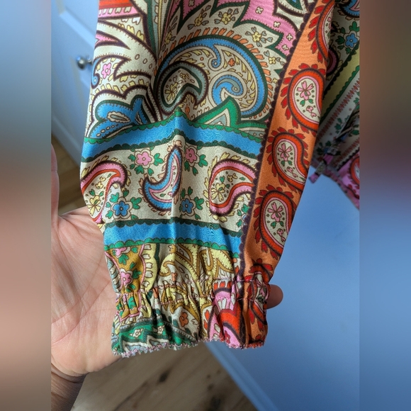 BODEN Romantic Top Women Colorful Blouse Size 2 Silk And Viscose Fabric Loose - Picture 9 of 15